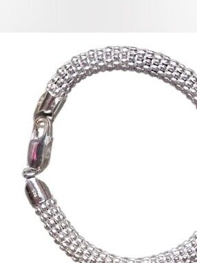 IBB Authentic Italian 925 Sterling Silver Domed Popcorn Bracelet